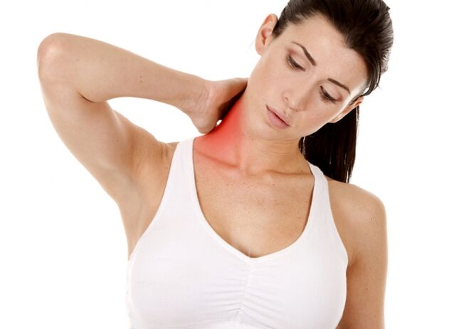 Un simptom al osteocondrozei cervicale este durerea în gât